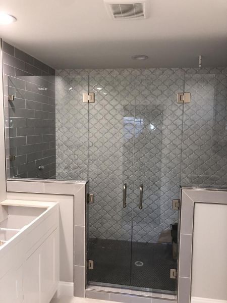 frameless glass shower enclosure by Weatherford Glass