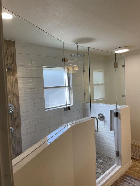 frameless glass shower enclosure by Weatherford Glass